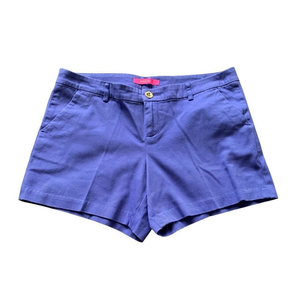 Lilly Pulitzer CALLAHAN Zanzibar Blue textured Shorts sz 10